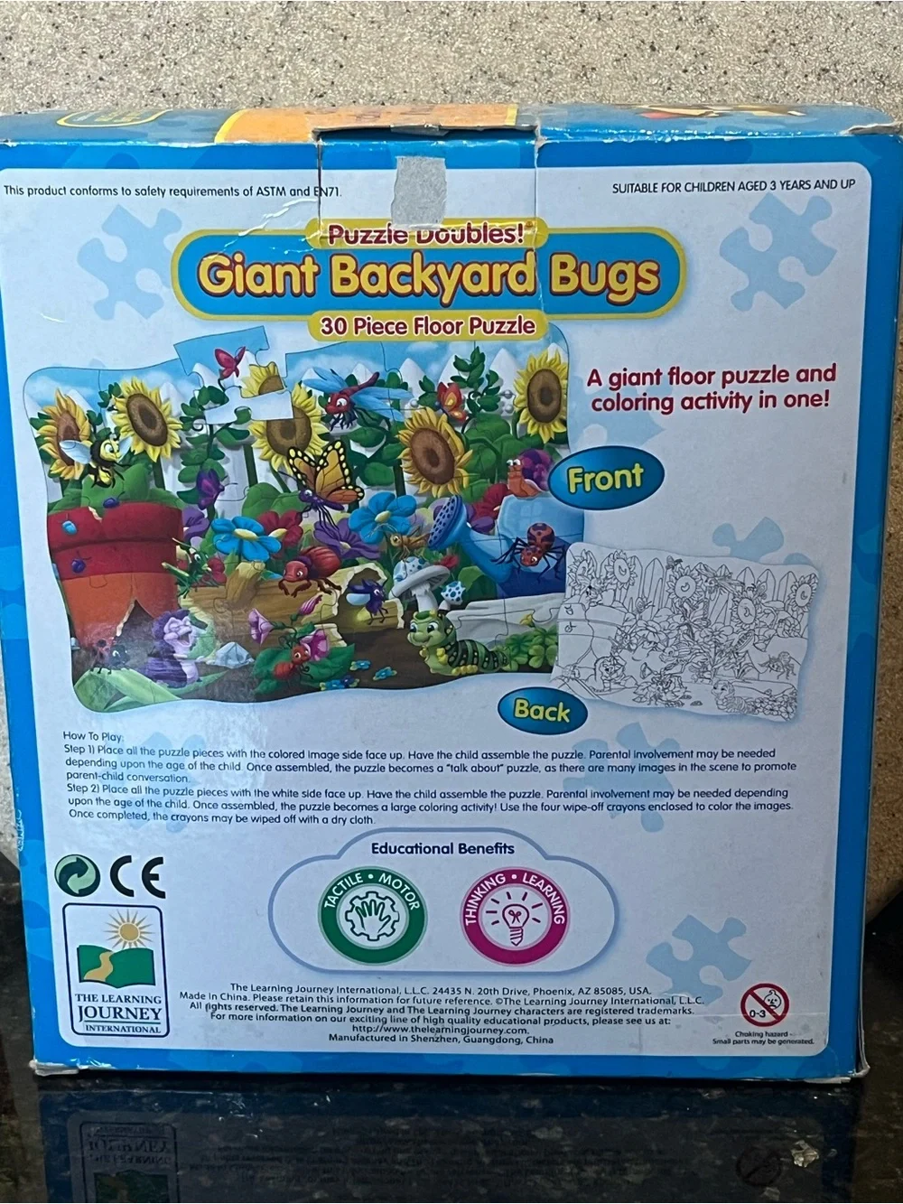 The Learning Journey Giant Backyard Bugs 30-Piece Floor Puzzle - Blue